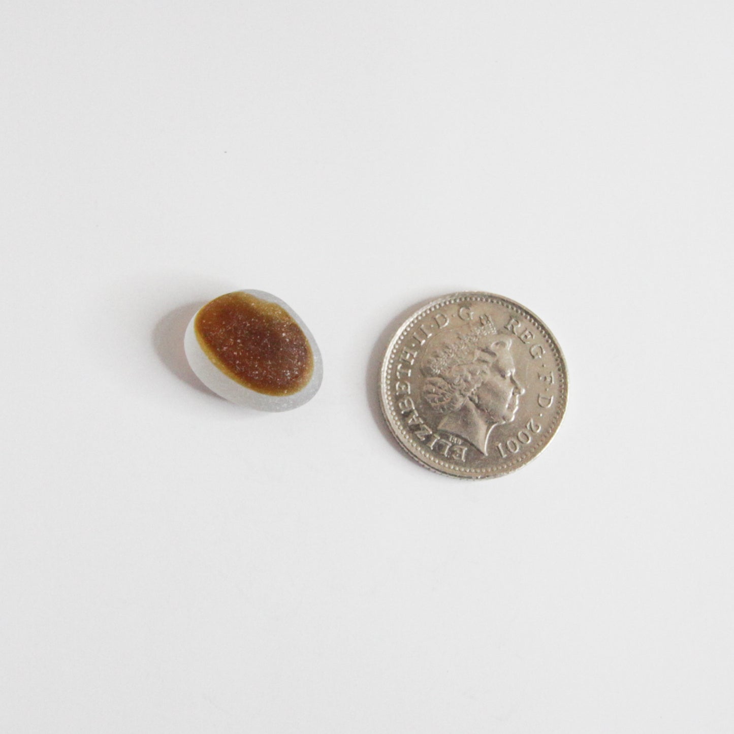 Rare Brown End Of Day Sea Glass – Genuine Seaham Multi Glass – White & Amber English Beach Glass Piece