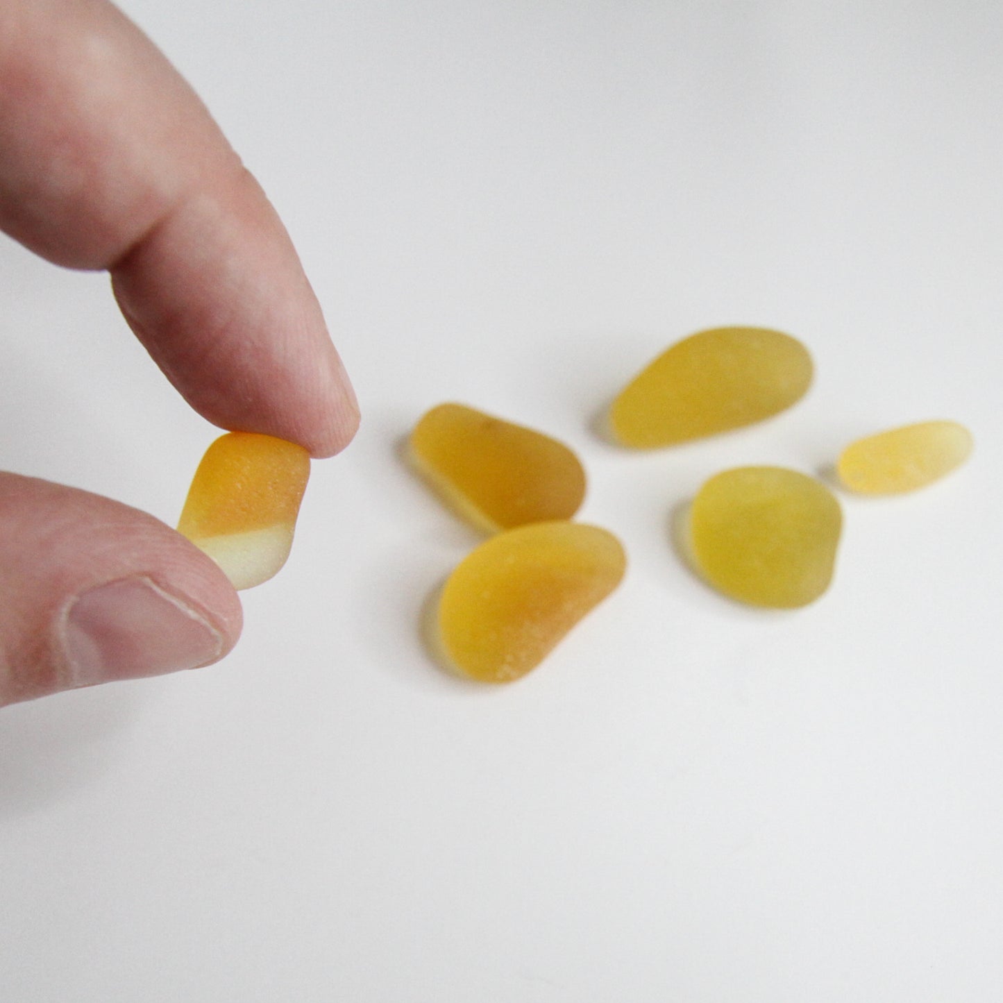 Rare Yellow & Orange Seaham Sea Glass Collection – Genuine English Beach Glass for Jewellery Making & Collectors