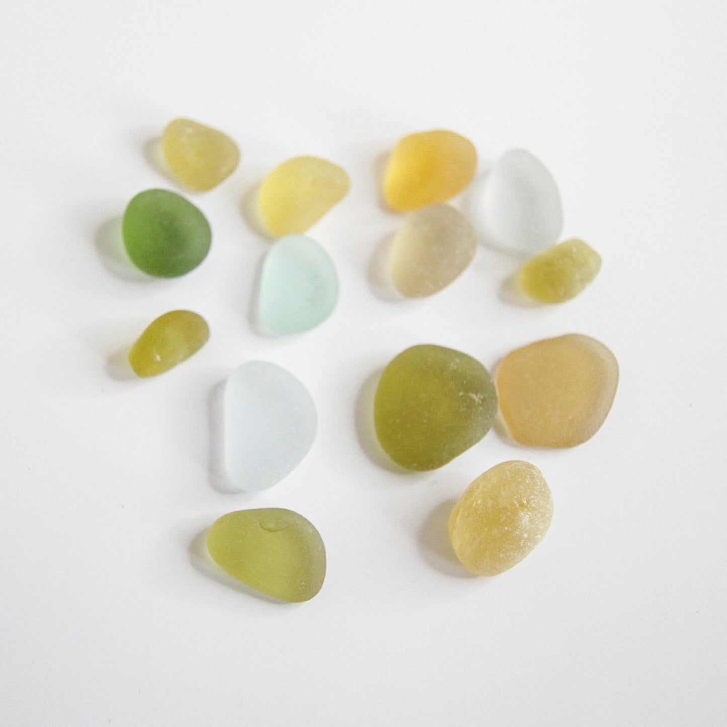 Mixed Seaham Sea Glass Collection – Yellow, White & Green English Sea Glass – Handpicked North East England Beach Glass Lot