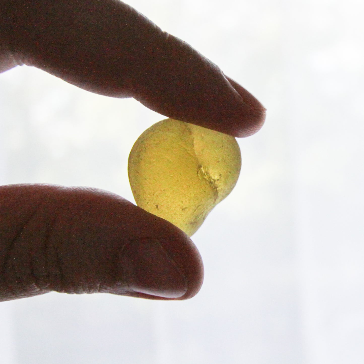 Rare Chunky Yellow Seaham Sea Glass – Genuine English Beach Glass – Large Frosted Collector Piece
