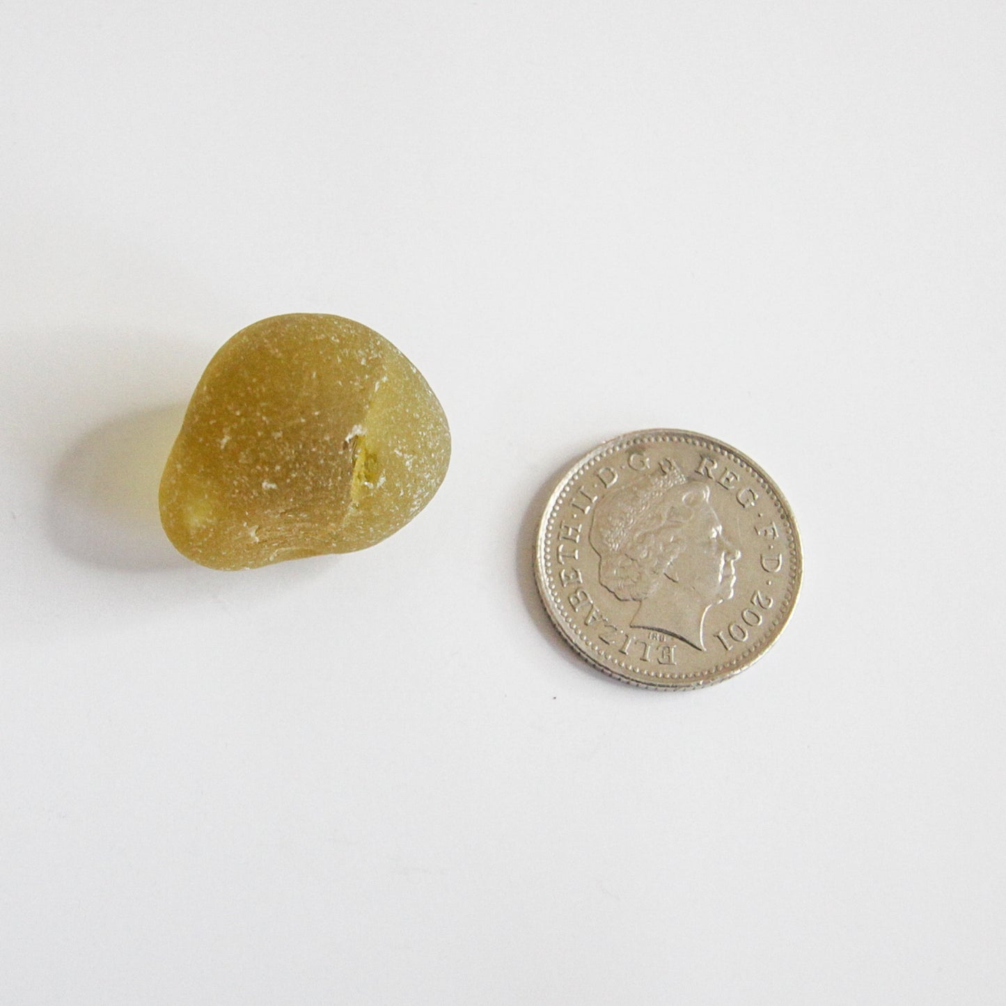 Rare Chunky Yellow Seaham Sea Glass – Genuine English Beach Glass – Large Frosted Collector Piece