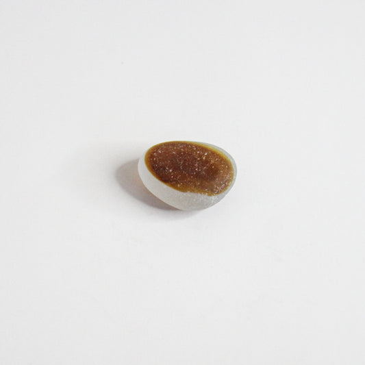 Rare Brown End Of Day Sea Glass – Genuine Seaham Multi Glass – White & Amber English Beach Glass Piece