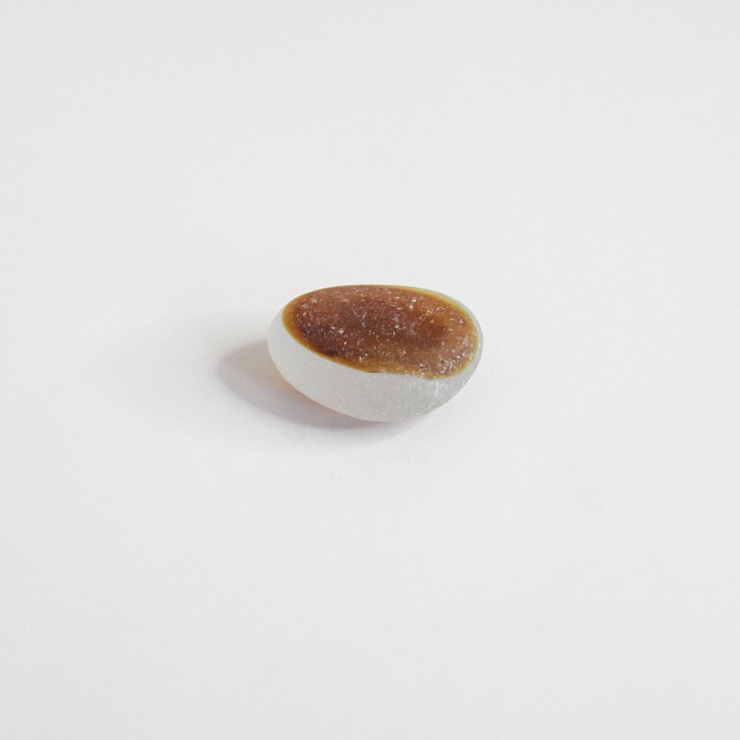 Rare Brown End Of Day Sea Glass – Genuine Seaham Multi Glass – White & Amber English Beach Glass Piece