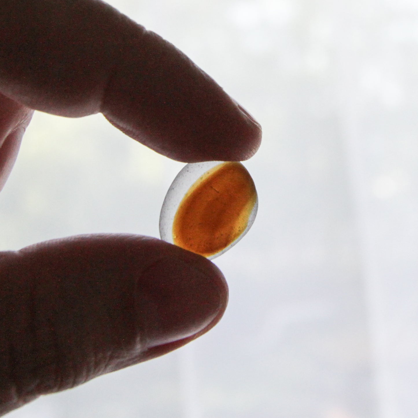 Rare Brown End Of Day Sea Glass – Genuine Seaham Multi Glass – White & Amber English Beach Glass Piece