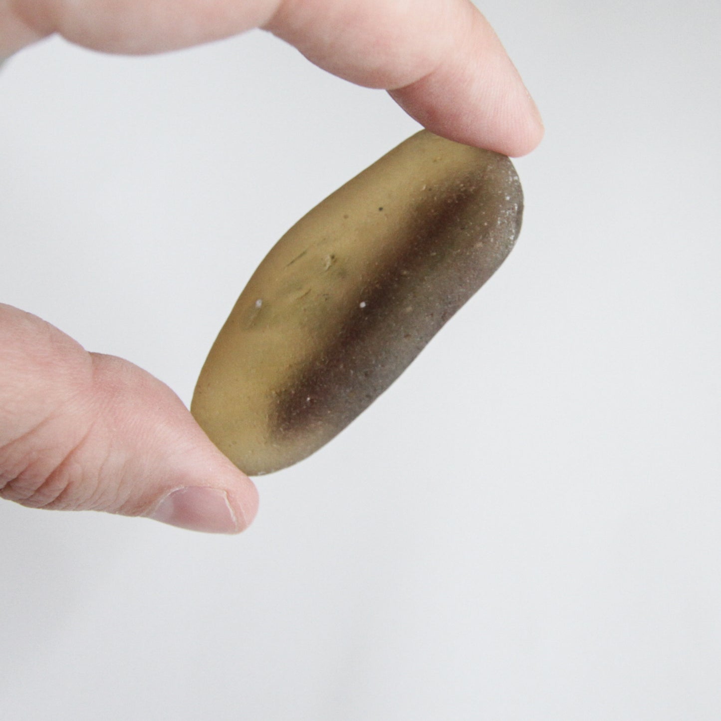 Rare Dark Amber & Brown Seaham Sea Glass Piece – Long English Beach Glass Find