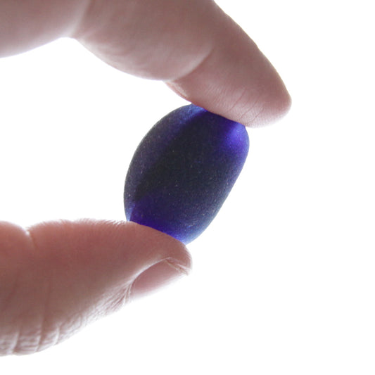 Rare Black & Deep Cobalt Blue Seaham Sea Glass – Genuine English Beach Glass Piece