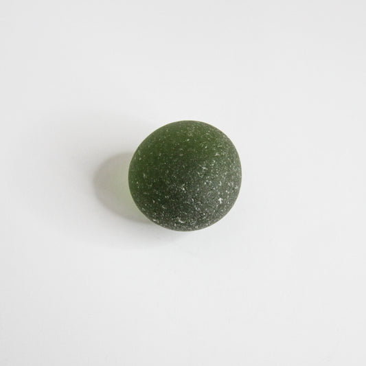 Round Green Seaham Sea Glass – Genuine English Beach Glass Collector Piece