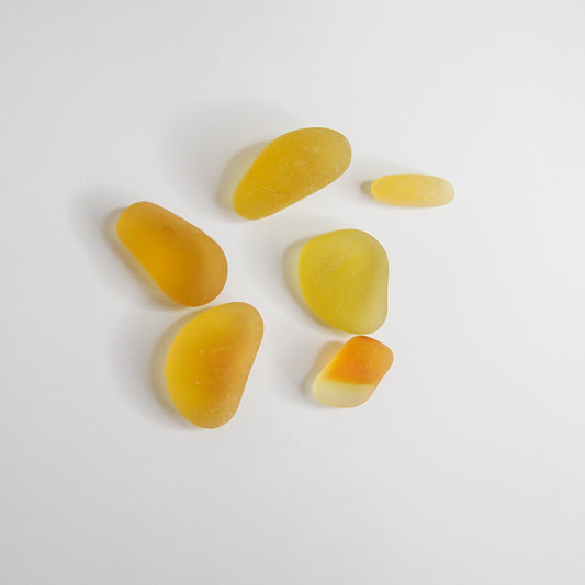 Rare Yellow & Orange Seaham Sea Glass Collection – Genuine English Beach Glass for Jewellery Making & Collectors