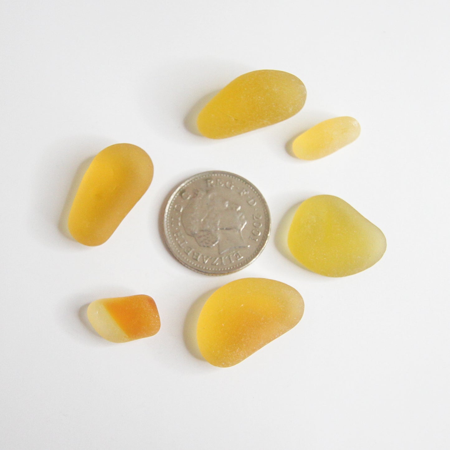 Rare Yellow & Orange Seaham Sea Glass Collection – Genuine English Beach Glass for Jewellery Making & Collectors