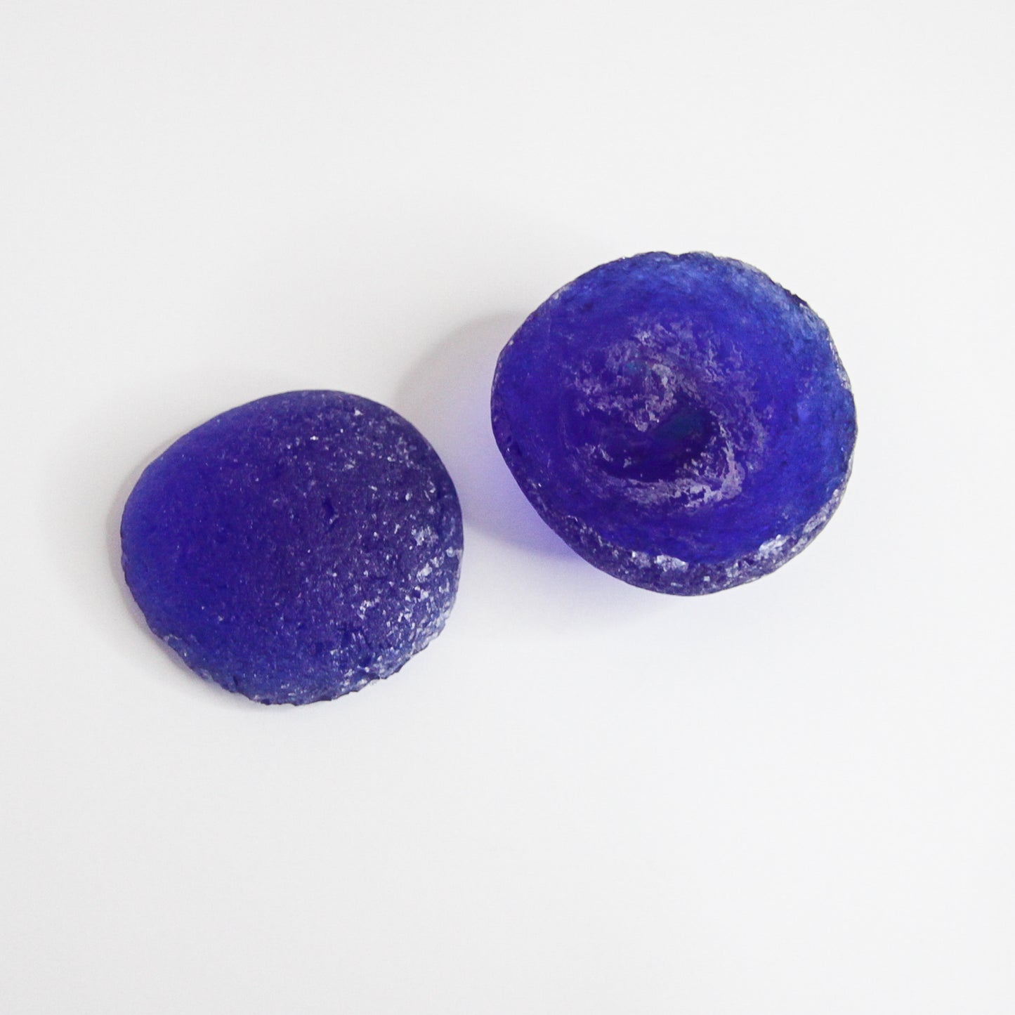 Exceptional Large Cobalt Seaham Sea Glass Pair – Rare Matching English Sea Glass Display Pieces for Collectors