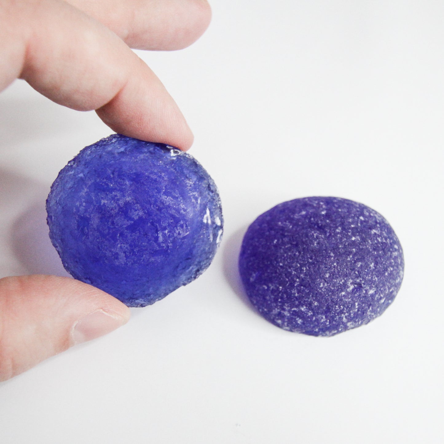 Exceptional Large Cobalt Seaham Sea Glass Pair – Rare Matching English Sea Glass Display Pieces for Collectors