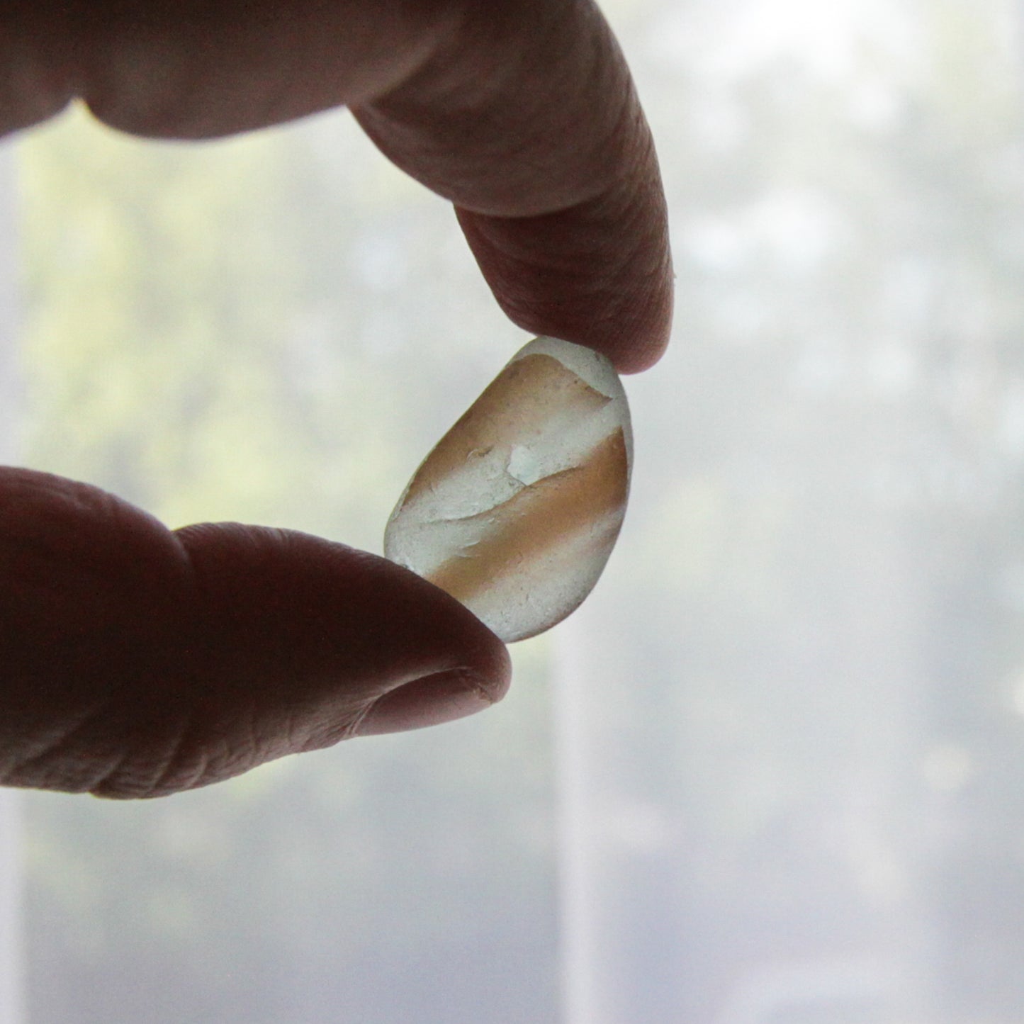 Rare End Of Day Green Seaham Sea Glass Piece – Multi Layered English Sea Glass – Handpicked From Seaham Beach