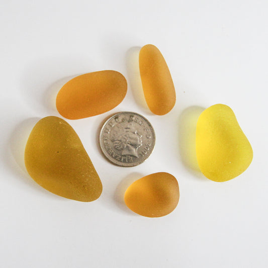 Bright Yellow & Orange Seaham Sea Glass Collection – Handpicked English Beach Glass