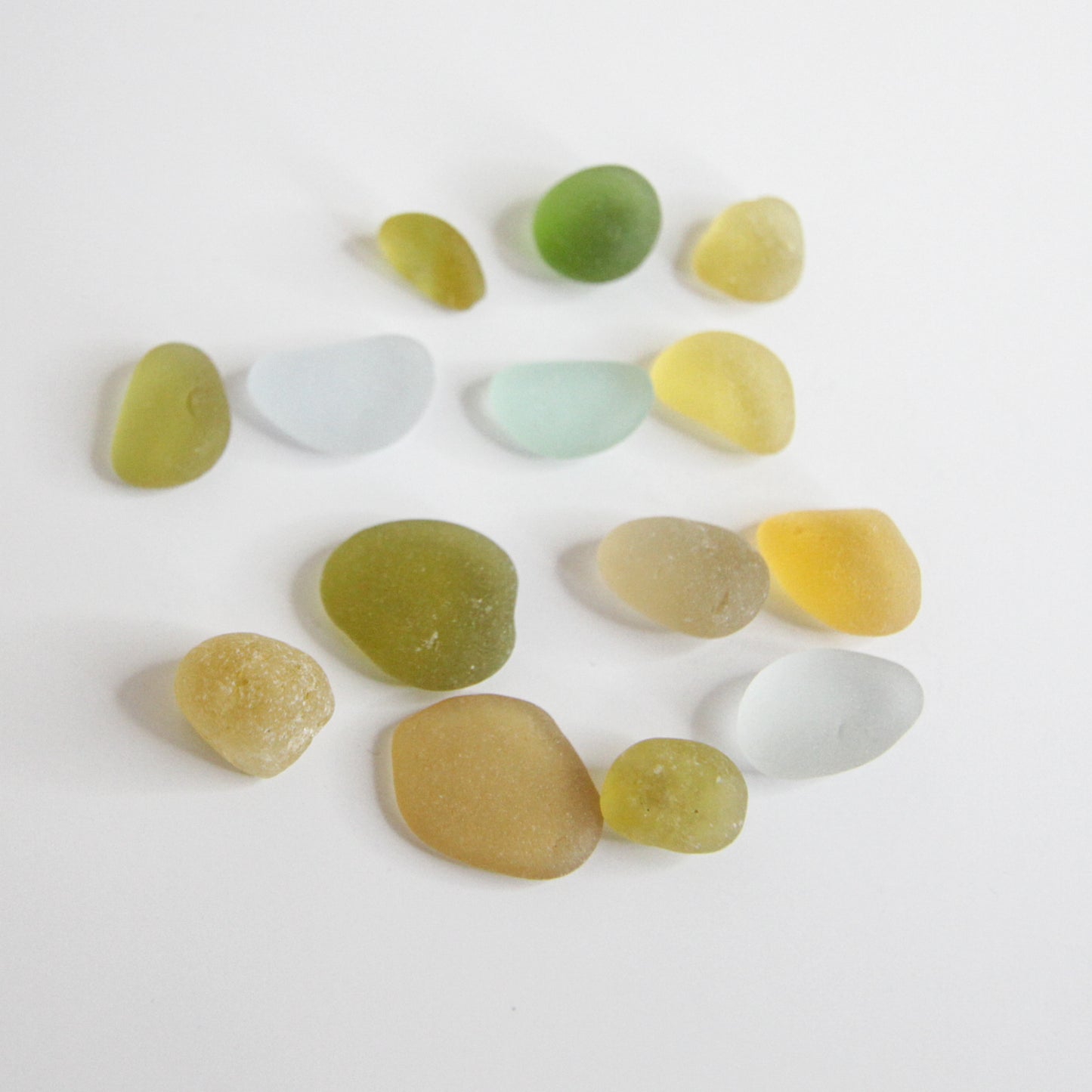 Mixed Seaham Sea Glass Collection – Yellow, White & Green English Sea Glass – Handpicked North East England Beach Glass Lot