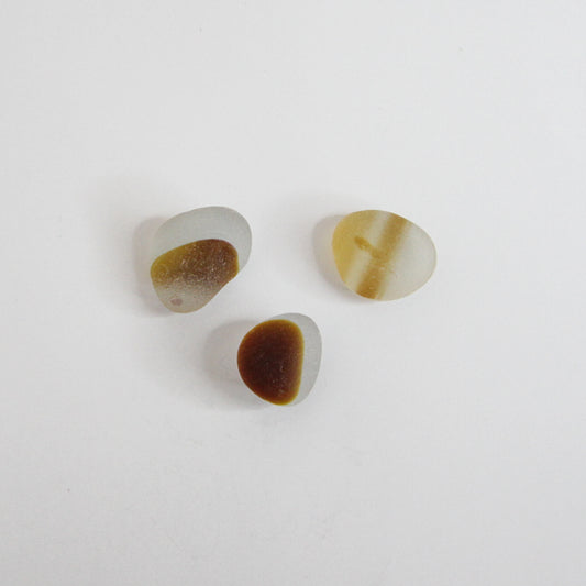 Rare Brown End Of Day Seaham Sea Glass Collection – Multi Tone Amber & White English Beach Glass Pieces
