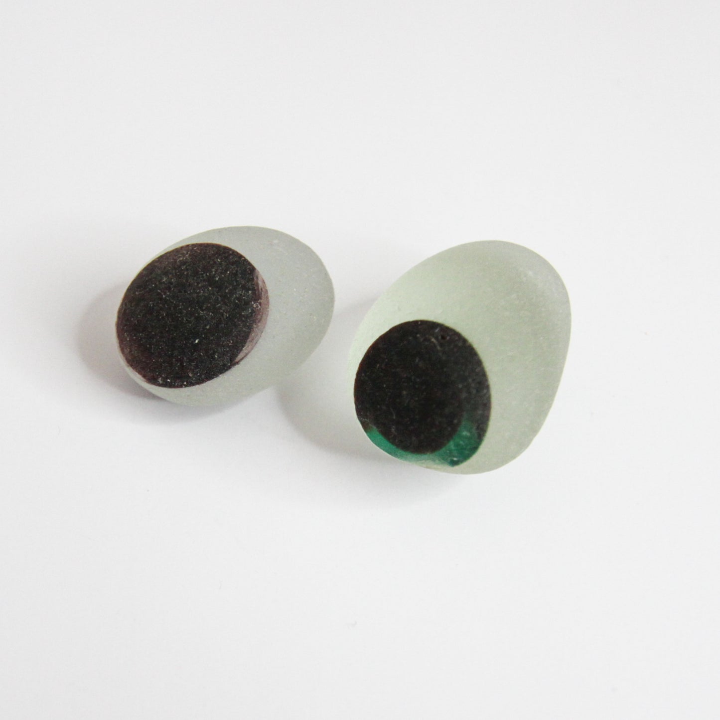 Rare Seaham “Fish Eye” End Of Day Sea Glass Pair – Handpicked English Sea Glass
